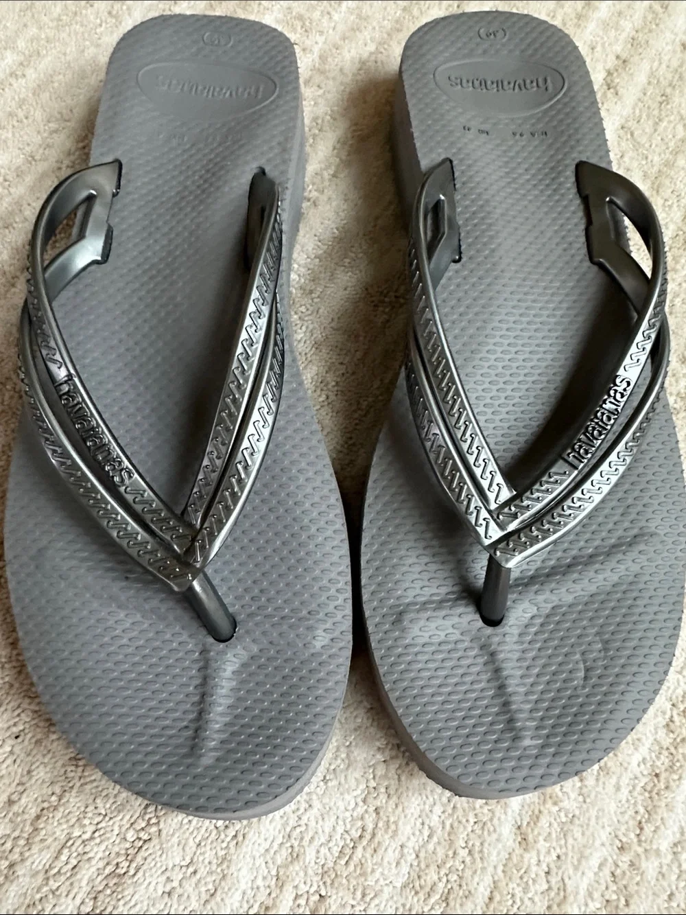 Like New Havaianas Women's Wedge Sandals, Steel Grey/Steel Grey, 9.5 M | EU 41
